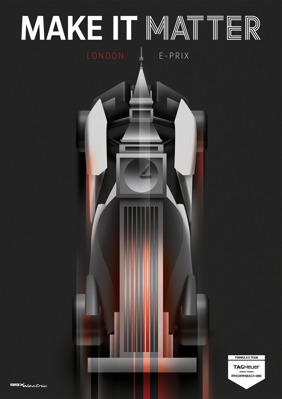 Illustrations and rebranding for PORSCHE FORMULA E.